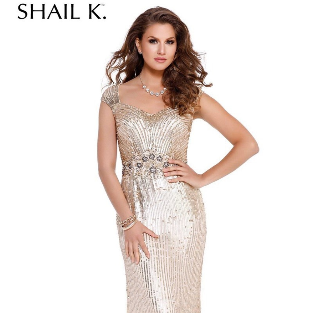 NWT Shail K. Light gold silk dress, size 14